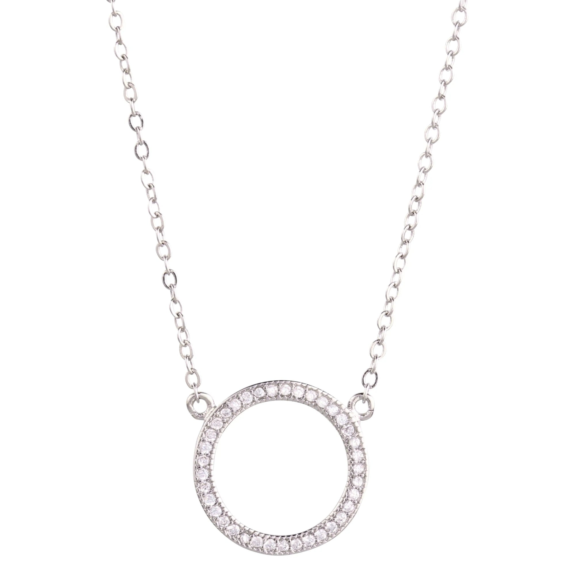 Round Pendant Pave Necklace - Puck's