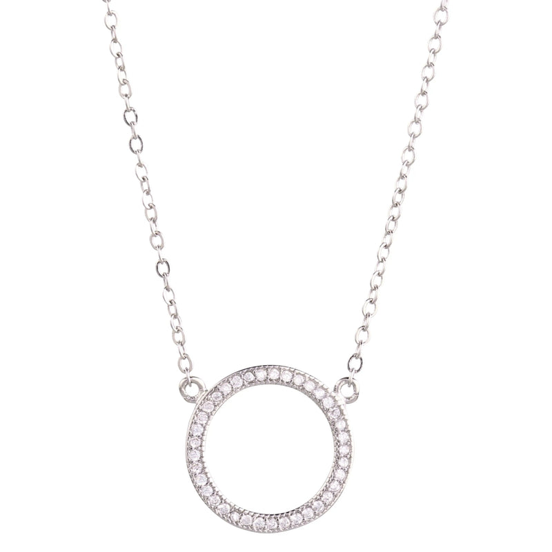 Round Pendant Pave Necklace - Puck's