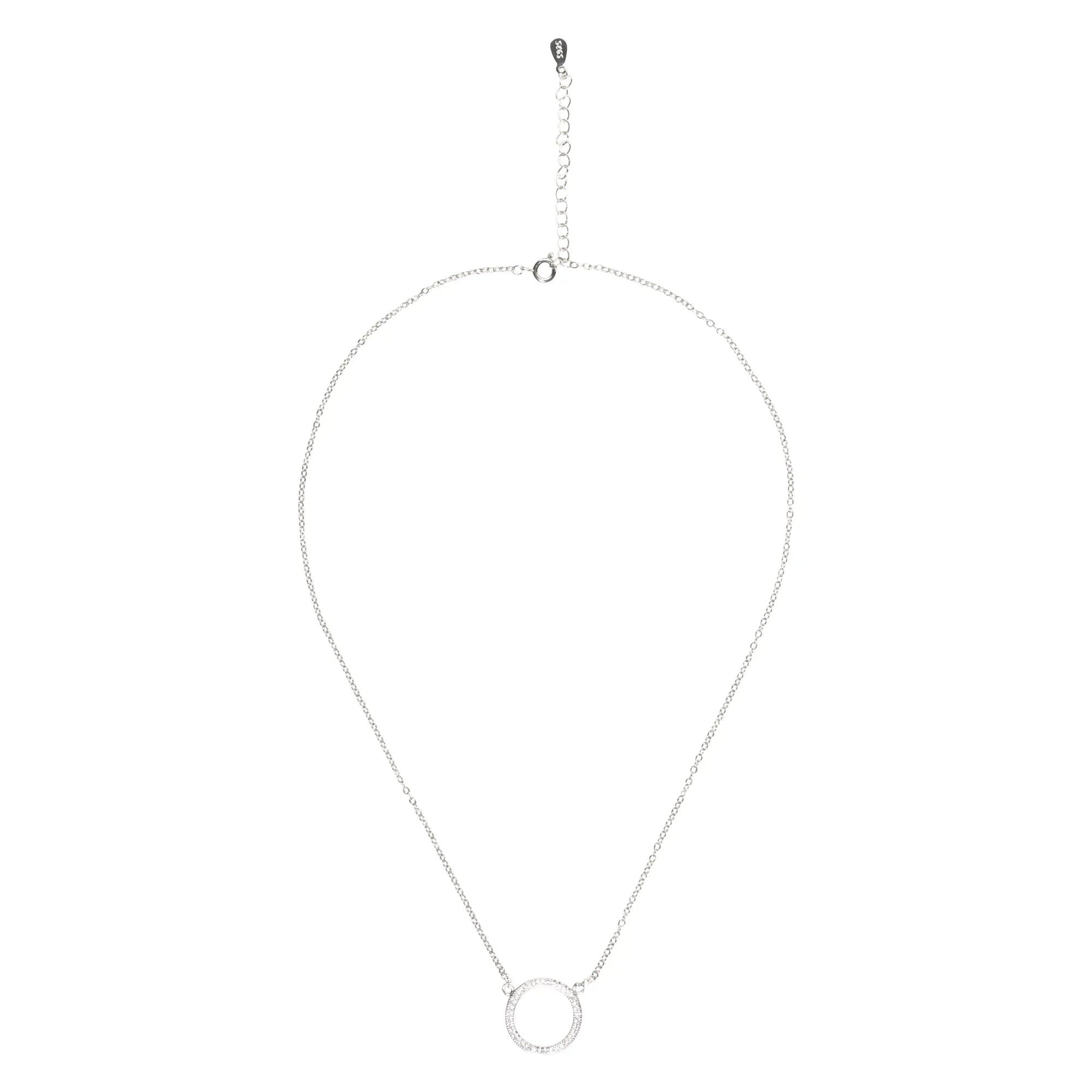 Round Pendant Pave Necklace - Puck's