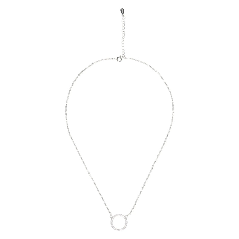 Round Pendant Pave Necklace - Puck's