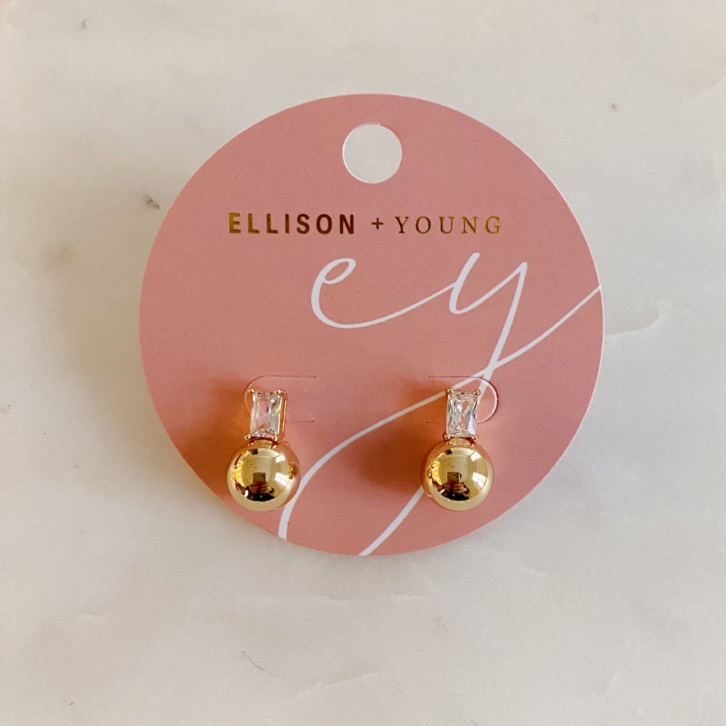 Diana's Golden Ball Stud Earrings Fuchsia Hercules