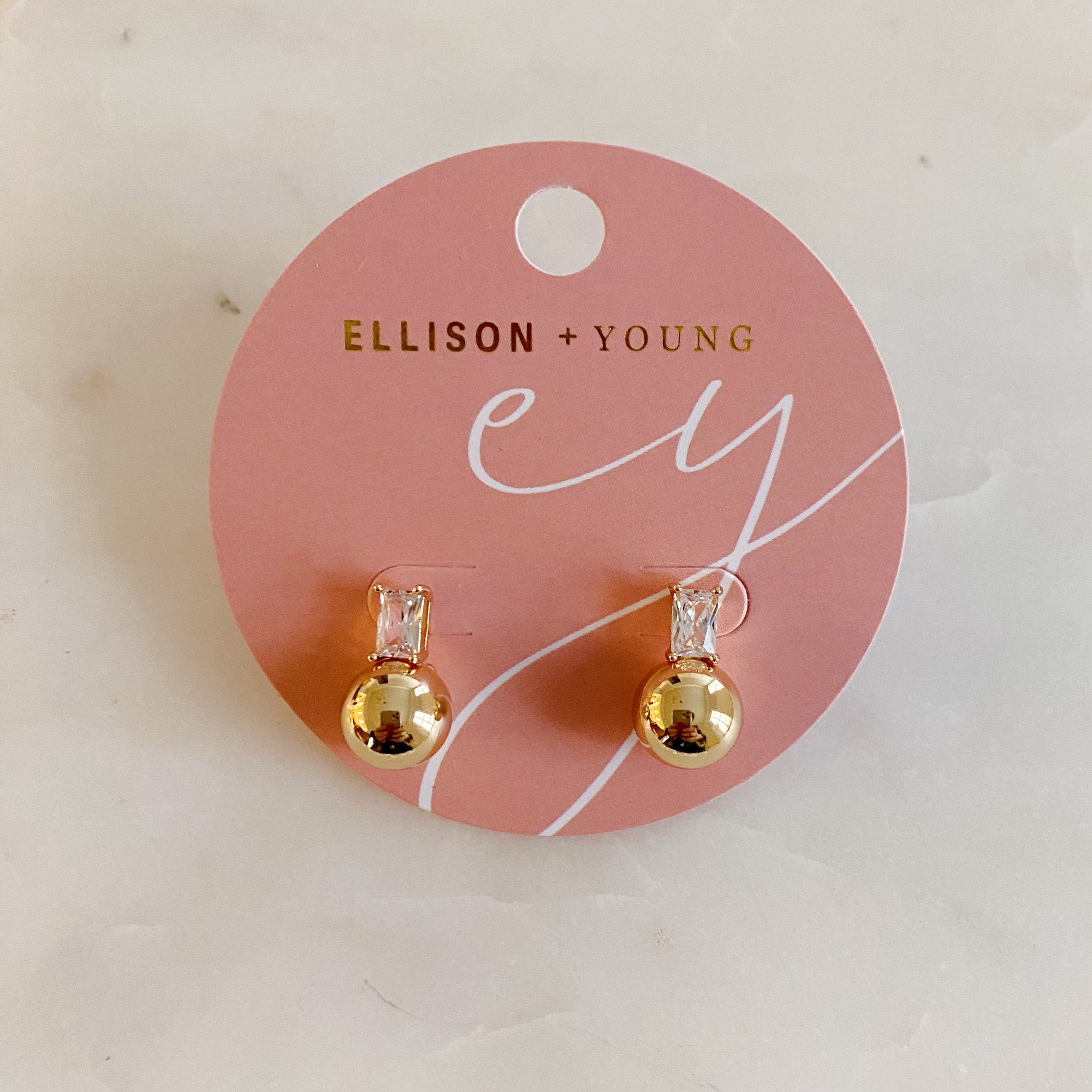 Diana's Golden Ball Stud Earrings Fuchsia Hercules