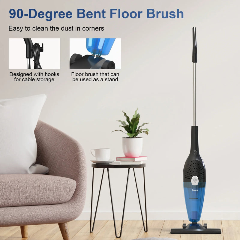Corded Stick Vacuum Cleaners, 25Kpa Lightweight Handheld Multi-Surface 3-In-1 Small Vacuum Cleaners, 1000W Motor Household Vacuum for Home Hardwood Floor Carpet Car Pet Hair, Black, BR602