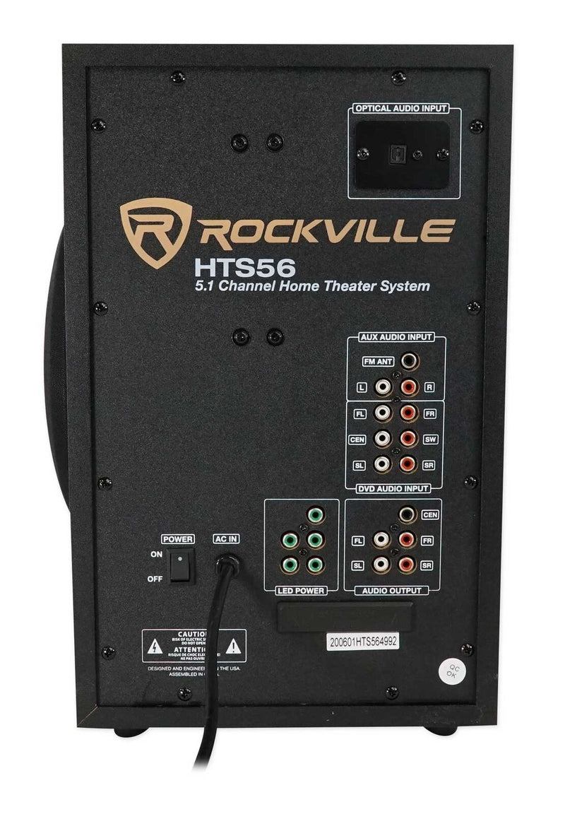 Rockville HTS56 1000W 5.1 Channel Home Theater System/Bluetoo - Puck's