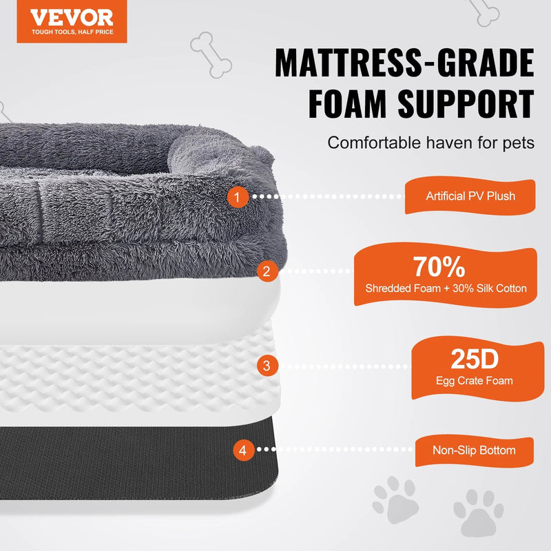 VEVOR Human Dog Bed 72 X48X10In Large Human Size Dog Bed Washable PV Velvet - Puck's