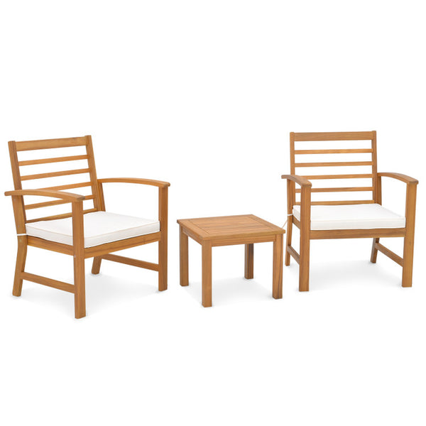 3 Pieces Outdoor Furniture Set with Soft Seat Cushions - Puck's