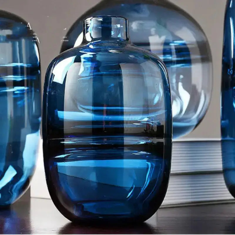 Blue Transparent  Glass Vase - Puck's