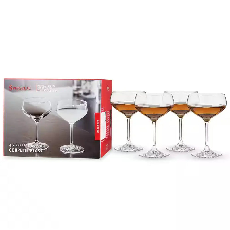 8.3 Oz. Coupette Glass Cocktail Coupes, European Lead-Free Crystal, Holds (Set of 4) - Puck's