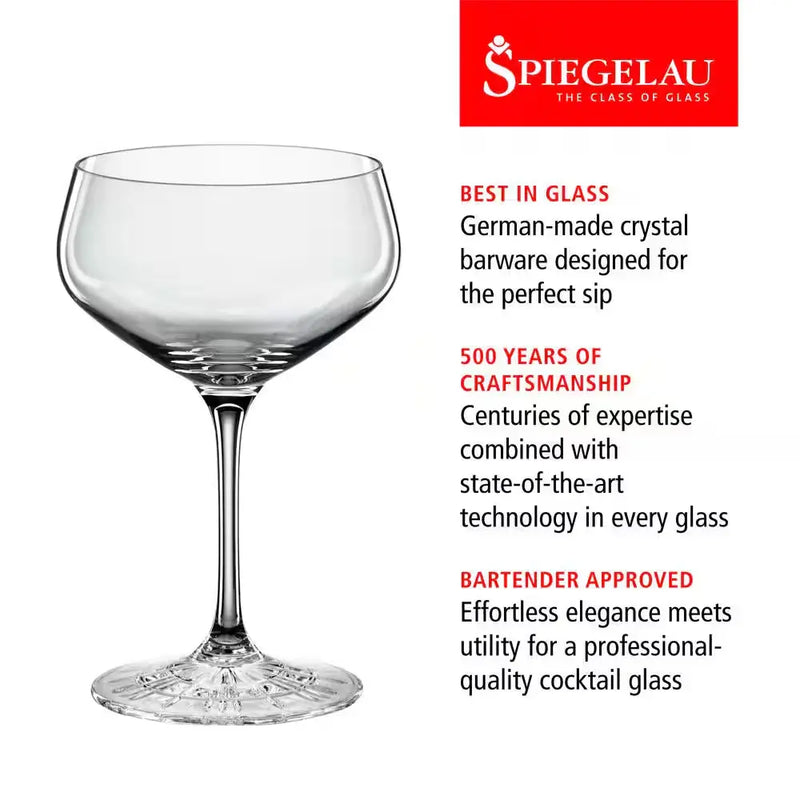 8.3 Oz. Coupette Glass Cocktail Coupes, European Lead-Free Crystal, Holds (Set of 4) - Puck's
