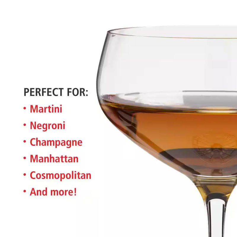 8.3 Oz. Coupette Glass Cocktail Coupes, European Lead-Free Crystal, Holds (Set of 4) - Puck's