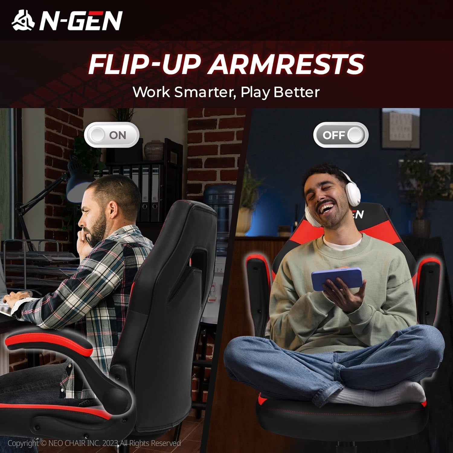 N-GEN Video Gaming Computer Chair Ergonomic Office Chair Desk Chair - Puck's