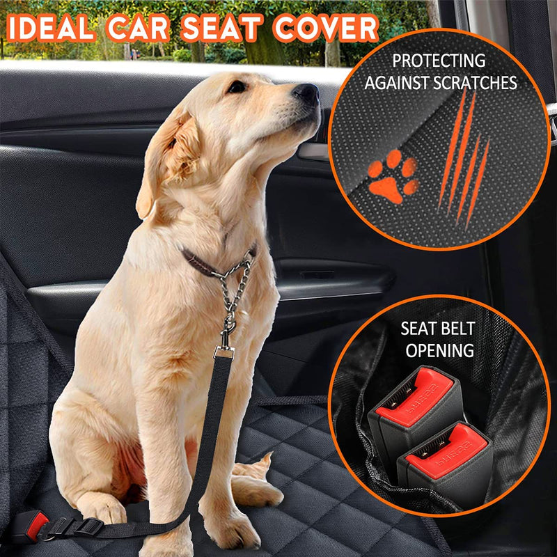 Dog Car Seat Cover, Back Seat Cover for Dogs Pet Car Seat Protector Waterproof Bench Car Seat Cover, Non-Slip Reat Seat Cover Fits Middle Armrest for Most Cars Trucks Suvs - Black - Puck's