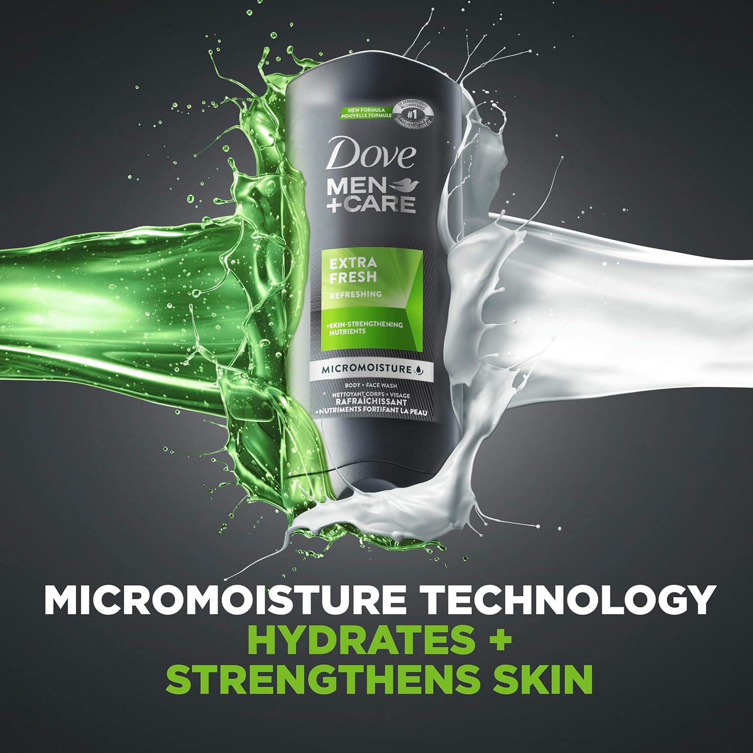 Dove Men+Care Body Wash Extra Fresh 4 Count for Men'S Skin Care Body Wash Effectively Washes Away Bacteria While Nourishing Your Skin 18 Oz - Puck's