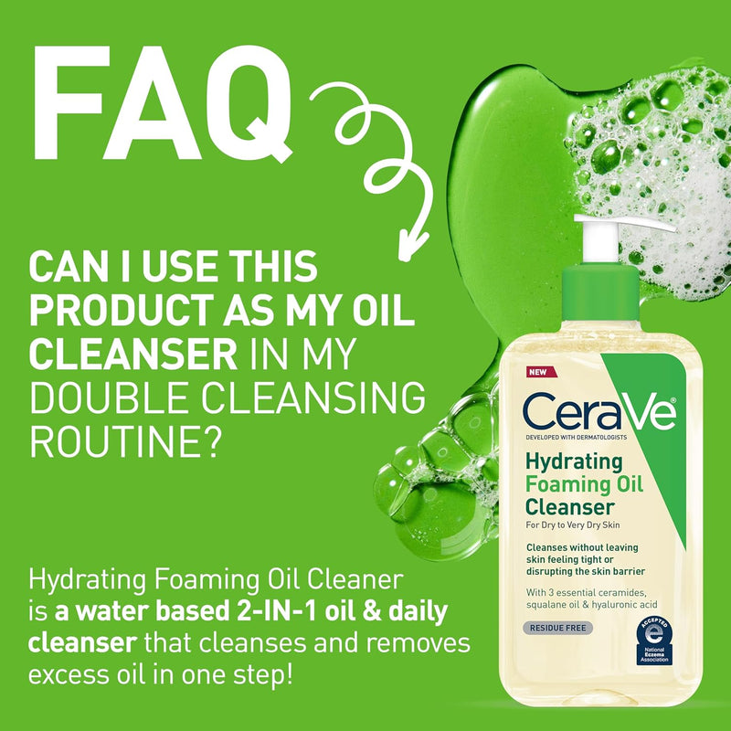 Hydrating Foaming Oil Cleanser, Moisturizing Oil Cleanser for Face & Body, Squalane Oil + Hyaluronic Acid + Ceramides, for Dry to Very Dry Skin, Fragrance Free & Residue Free, 19 FL Oz - Puck's