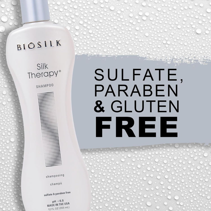 Silk Therapy Shampoo, Gentle Hair Cleanser Delivers Healthy & Shiny Hair, Great for All Hair Types, Sulfate, Paraben, & Cruelty-Free, 12 Oz - Puck's