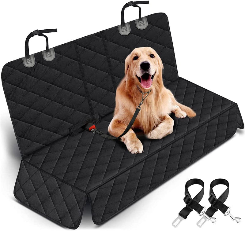 Dog Car Seat Cover, Back Seat Cover for Dogs Pet Car Seat Protector Waterproof Bench Car Seat Cover, Non-Slip Reat Seat Cover Fits Middle Armrest for Most Cars Trucks Suvs - Black - Puck's
