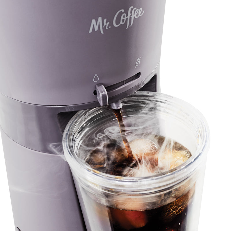 Iced Coffee Maker, Single Serve Machine with 22-Ounce Tumbler and Reusable Coffee Filter, Lavender