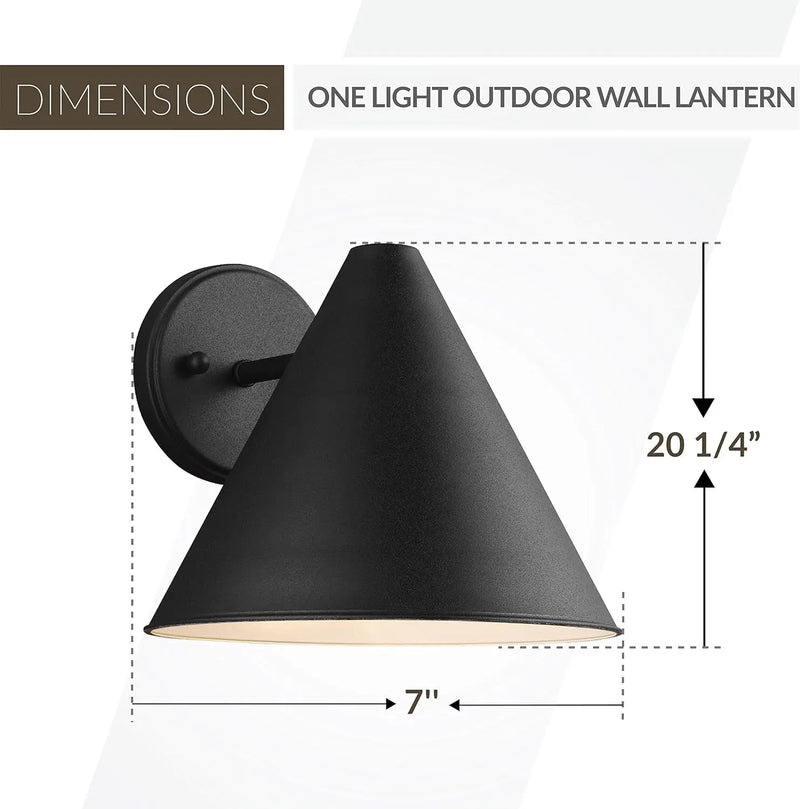 8538501-12 Crittenden One Outdoor Wall Lantern outside Lighting, Black Finish - Puck's