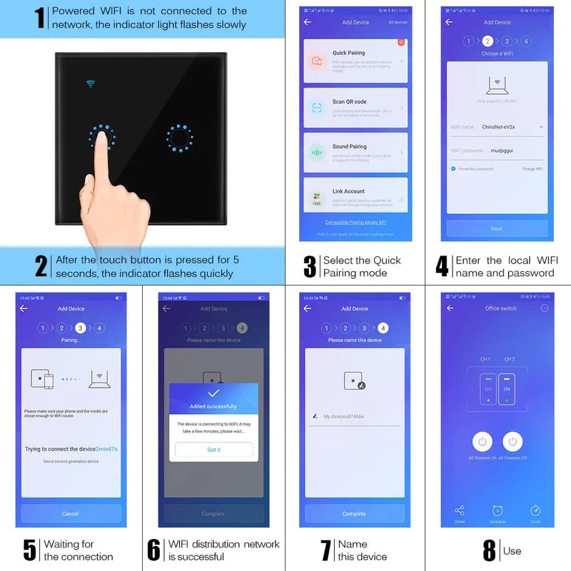 86 Type Smart Home Touch Switch EU Standard - Puck's