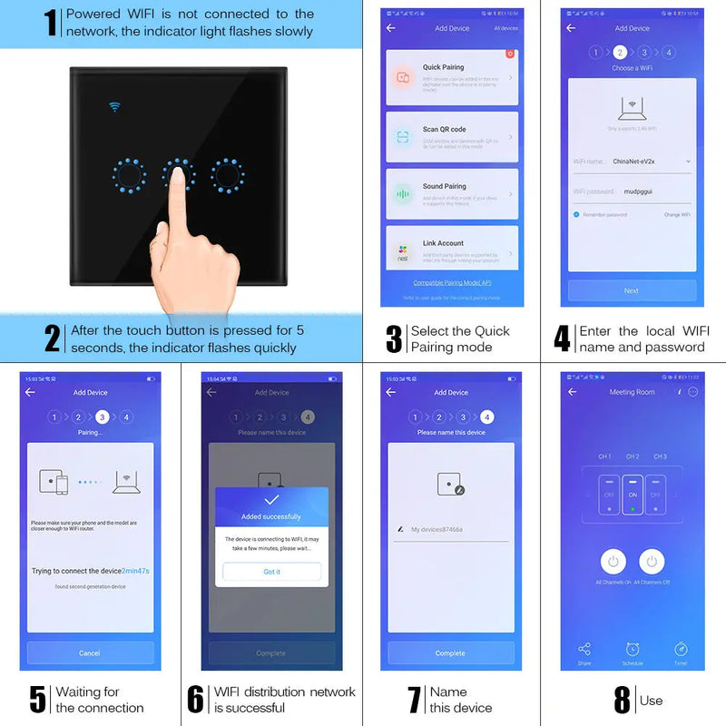 86 Type Smart Home Touch Switch EU Standard - Puck's