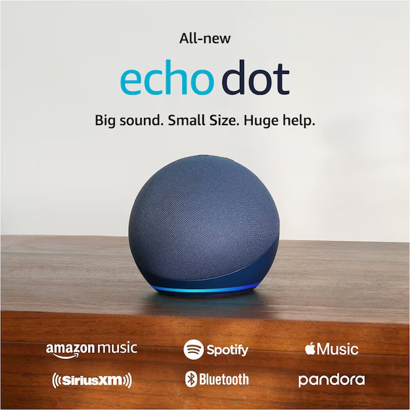 Echo Dot (5Th Gen, 2022 Release) with Bigger Vibrant Sound, Helpful Routines and Alexa - Deep Sea Blue - Puck's