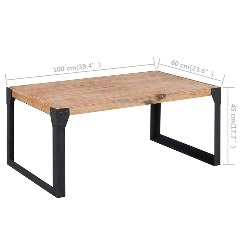 vidaXL Coffee Table Solid Acacia Wood 39.4"x23.6"x17.7"-3