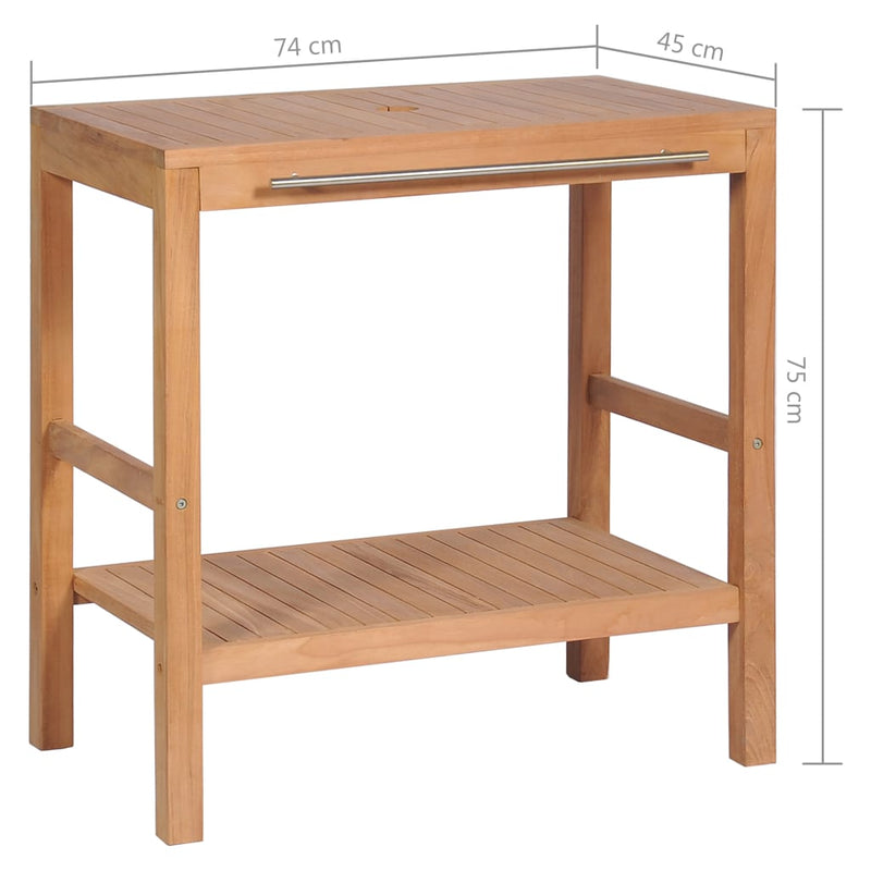 vidaXL Bathroom Vanity Cabinet Solid Teak 29.1"x17.7"x29.5"-1