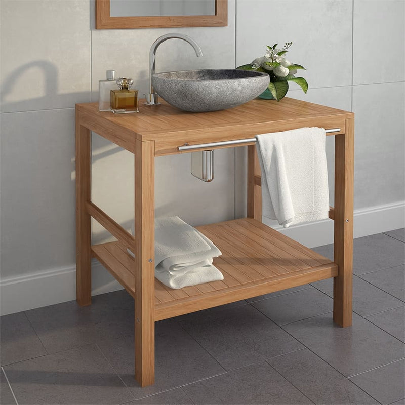 vidaXL Bathroom Vanity Cabinet Solid Teak 29.1"x17.7"x29.5"-0
