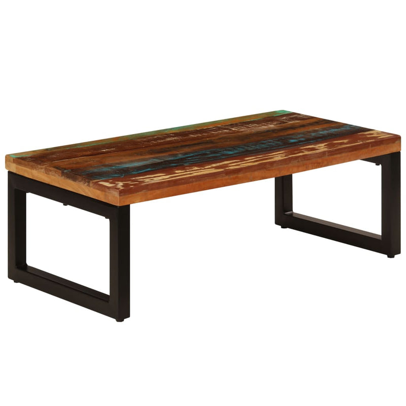 vidaXL Coffee Table 39.4"x19.7"x13.8" Solid Reclaimed Wood and Steel-0