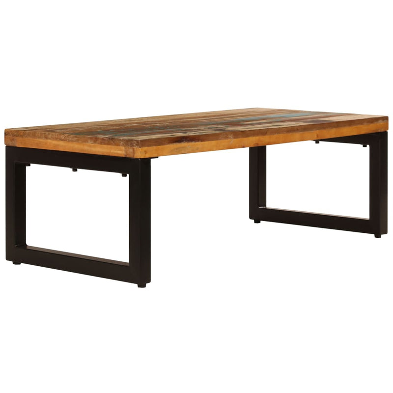 vidaXL Coffee Table 39.4"x19.7"x13.8" Solid Reclaimed Wood and Steel-2