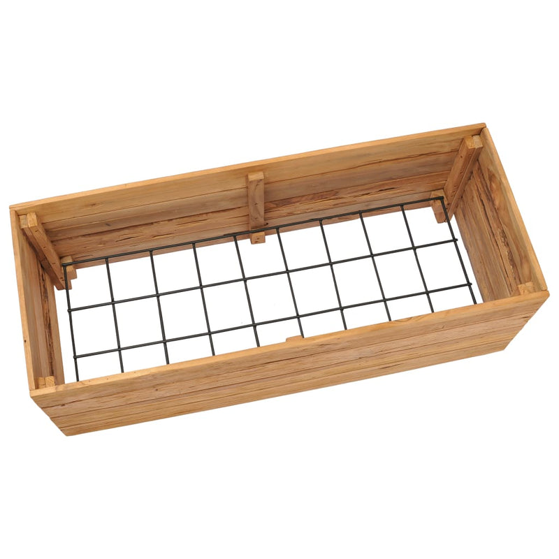 vidaXL Planter Flower Box with Steel Rack Patio Plant Box Recycled Teak Wood-4