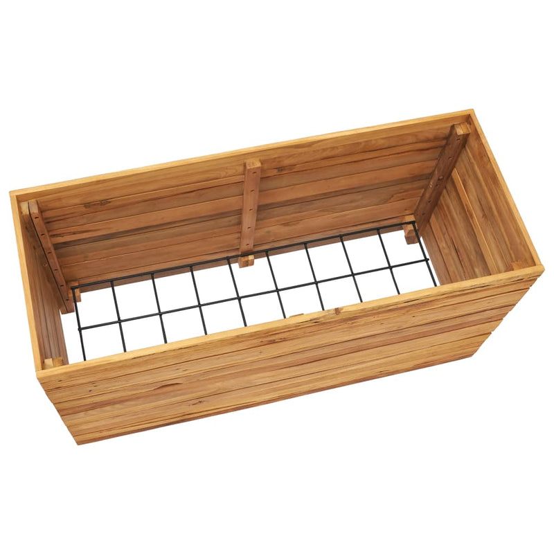 vidaXL Planter Flower Box with Steel Rack Patio Plant Box Recycled Teak Wood-2