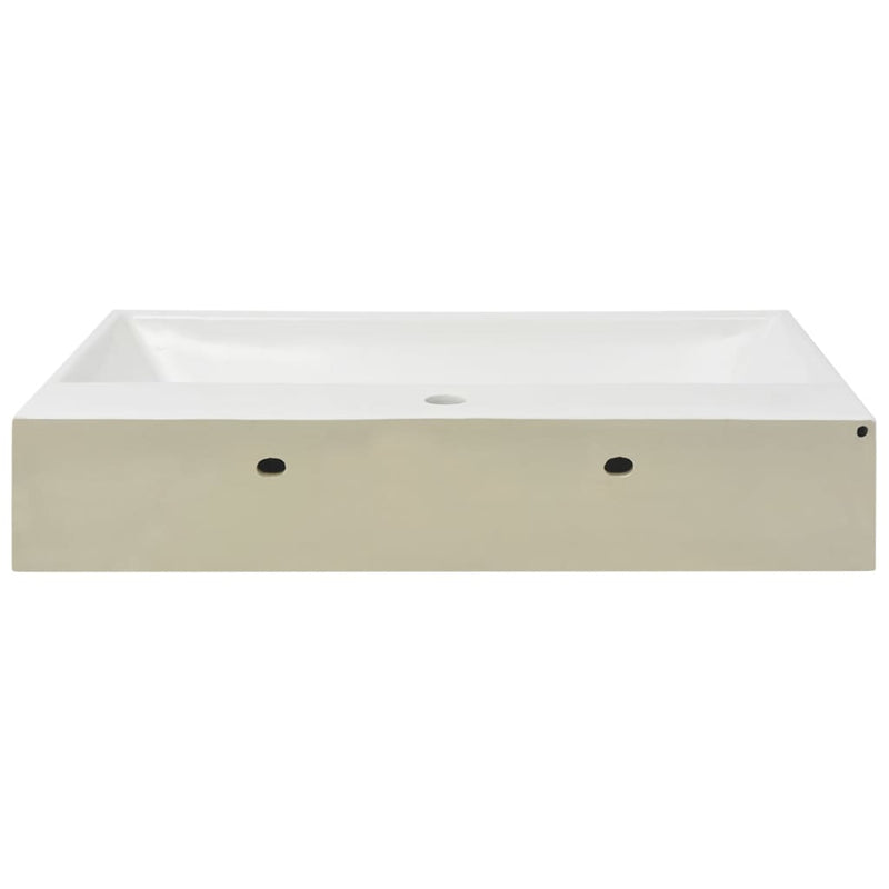 vidaXL Basin with Faucet Hole Ceramic White 30"x16.7"x5.7"-3