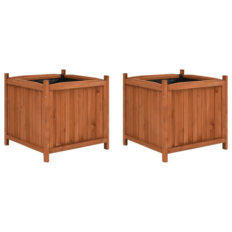 vidaXL Raised Beds 2 pcs 19.7"x19.7"x19.7" Firwood-0