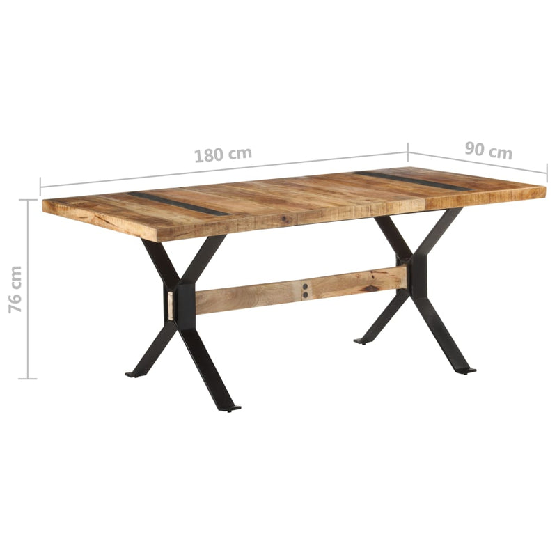 vidaXL Dining Table 70.9"x35.4"x29.9" Rough Mango Wood-0