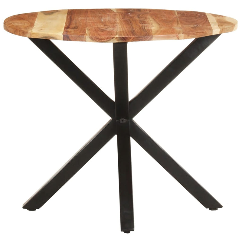 vidaXL Side Table 26.8"x26.8"x22" Solid Acacia Wood-2