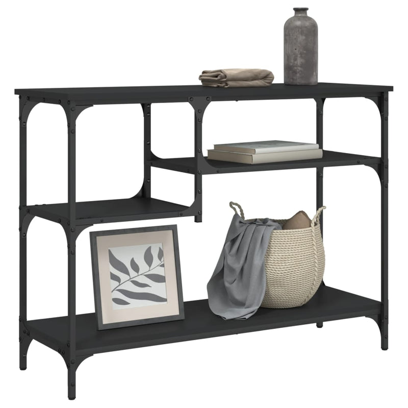 vidaXL Console Table with Shelves Behind Sofa Entry Desk Living Room Furniture-4