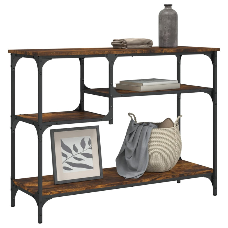 vidaXL Console Table with Shelves Behind Sofa Entry Desk Living Room Furniture-6