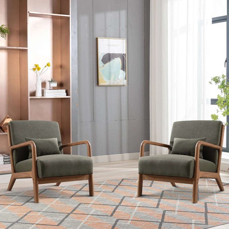 Mid Century Modern Accent Chair, Green - Puck's