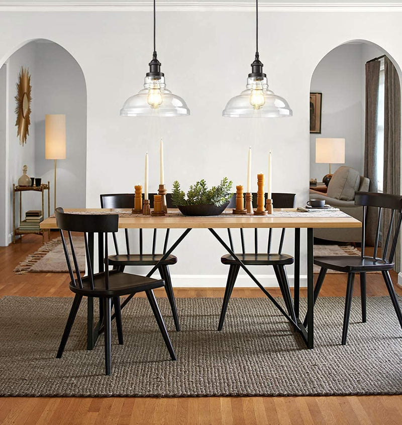 Ecopower Industrial Edison Vintage Style 1-Light Pendant Glass Hanging Light Kitchen Island Dining Pendant Lighting - Puck's