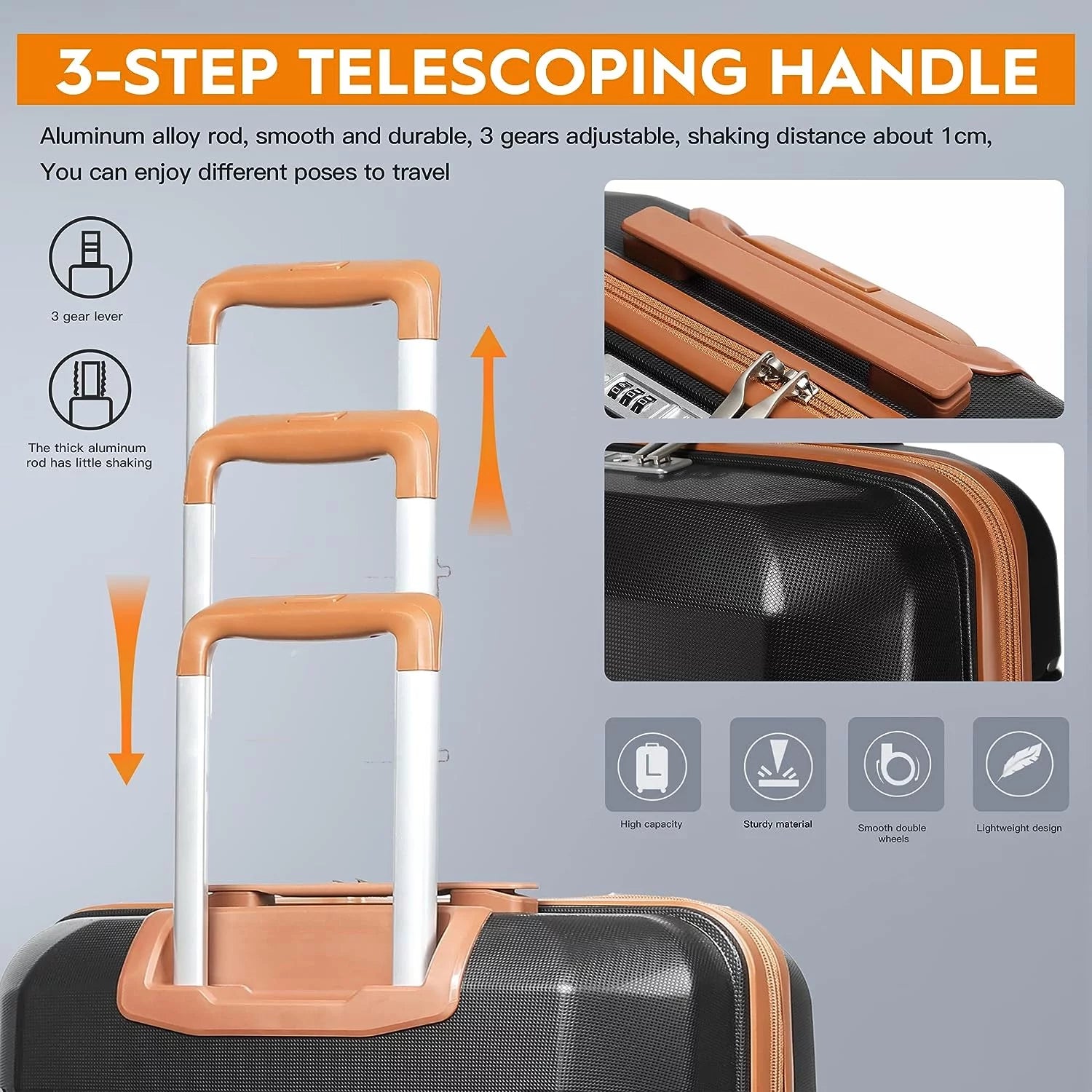- 5 Luggage Sets PP Hardside Spinner Luggage - (20", 24", 28") - Puck's
