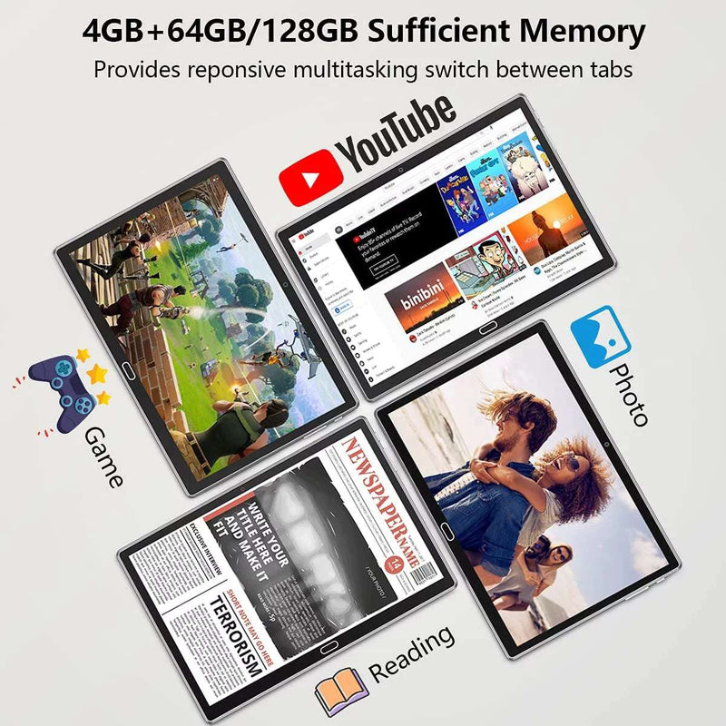 Android 13 Tablet 10 Inch Tablet with Keyboard Wireless Mouse Stylus,4G Phone Tablet,Octa Core Processor 1280X800 IPS Tablet/4Gb RAM 64GB ROM/13MP+5MP Camera Bluetooth Wifi Tablet,2024 Latest Tablet - Puck's