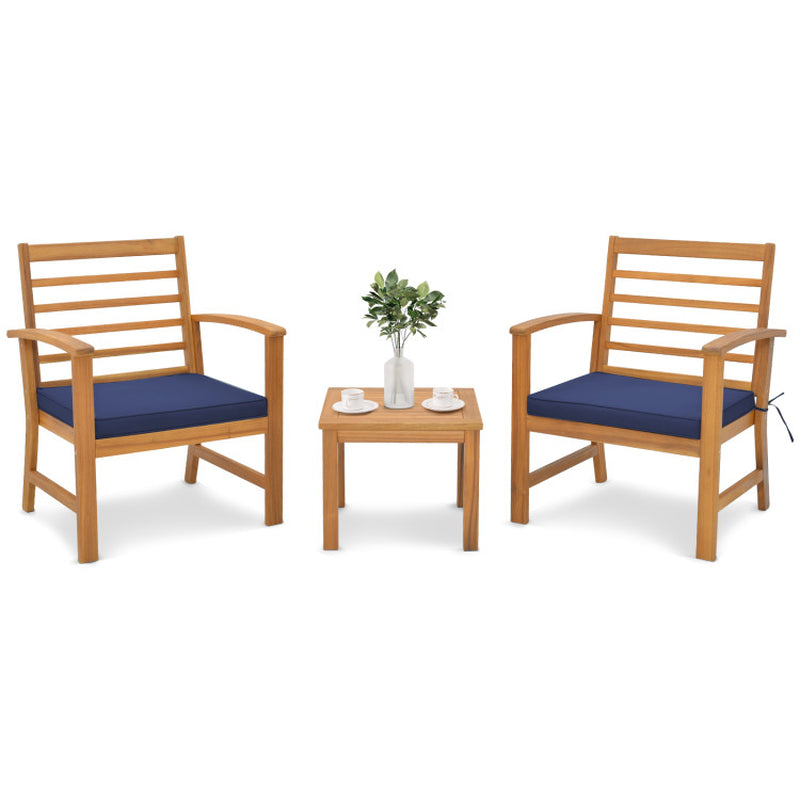 3 Pieces Outdoor Furniture Set with Soft Seat Cushions - Puck's