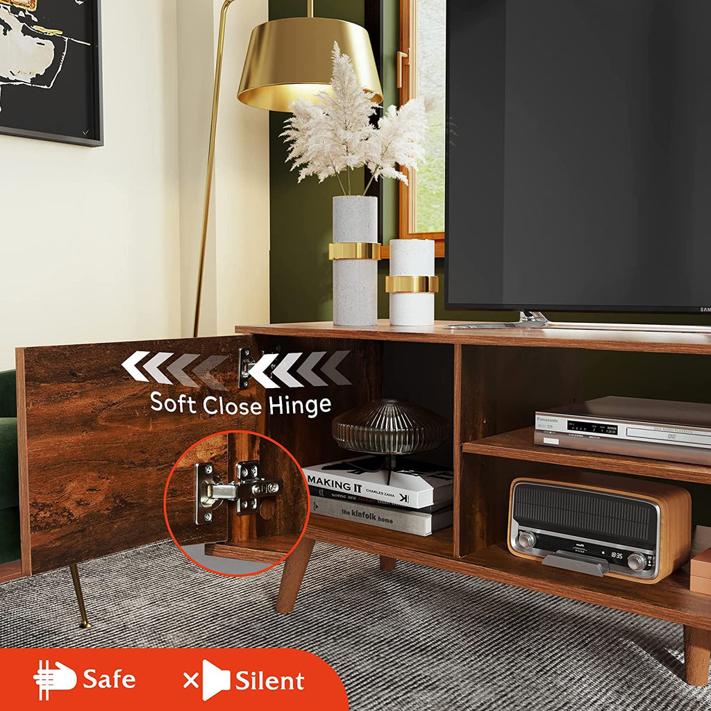 TV Stand for 55 60 Inch TV, Mid Century Modern TV Console, Entertainment Center - Puck's