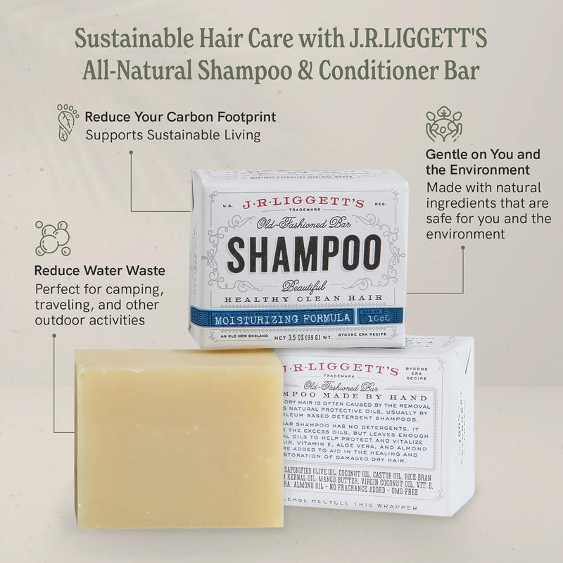 New Conditioner Bar 1.75Oz + Two Moisturizing Formula Shampoo Bars 3.5Oz Bundle | All-Natural Ingredients for Hair Clean, Soft, Tangle-Free | Eco-Friendly Biodegradable Made in the USA - Puck's