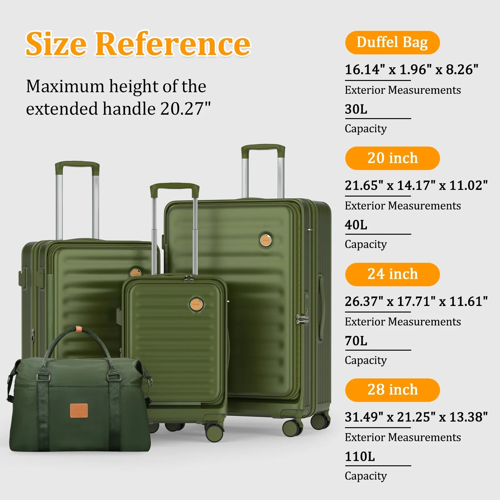 - 4 Luggage Sets PC Hardside Spinner Luggage -（Expandable Suitcase20"24"）28-In Checked Luggage - Puck's