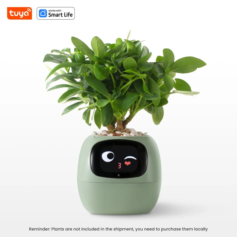 Tuya Ivy Smart Planter,Endless Fun over 49 Rich Expressions,7 Smart Sensors,Ai Chips Make Raising Plants Easy and Fun - Puck's