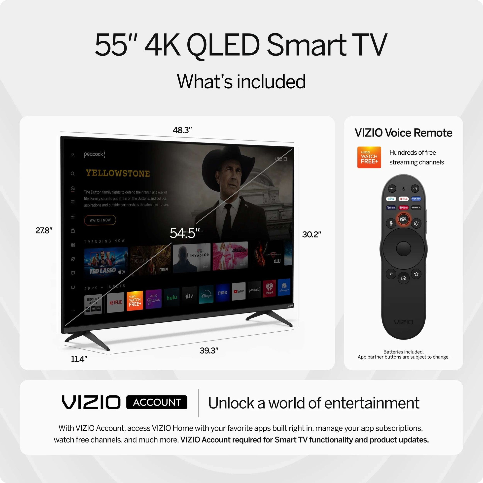 55" Class Quantum 4K QLED HDR Smart TV (NEW) M55Q6-L4 - Puck's