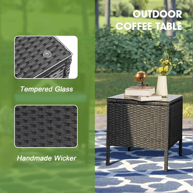 3 Pieces Patio Furniture Sets,Wicker Patio Set,Pe Rattan Patio Furniture,Patio Bistro Sets,Porch Furniture,Outdoor Conversation Sets,Wicker Patio Chairs,Balcony Furniture Set - Puck's
