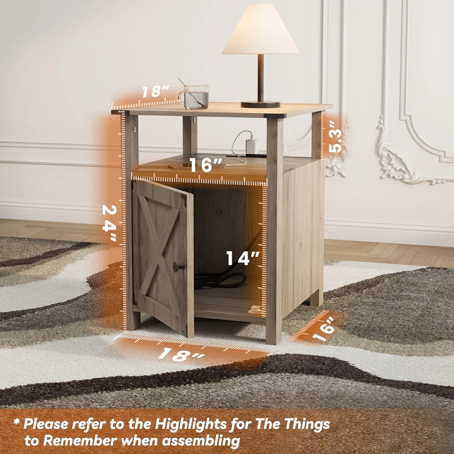Nightstand for Bedroom Set of 2,Farmhouse Nightstand Bedside Table for Bedroom Furniture,Light Brown - Puck's